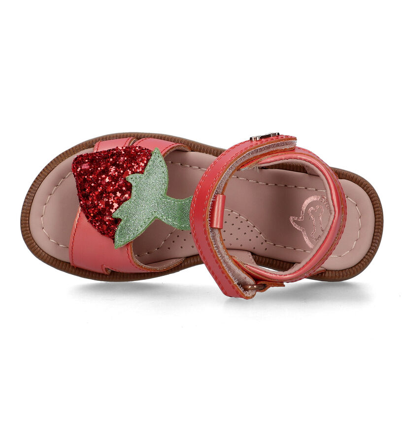 STONES and BONES Strav Sandales en Rouge pour filles (325893)