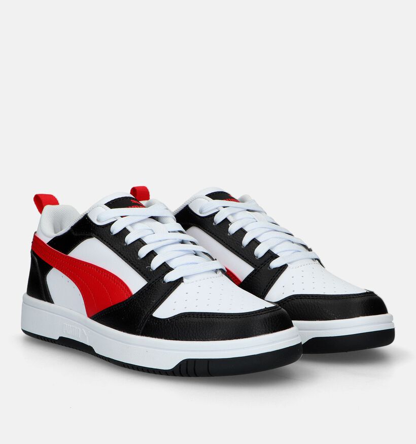 Puma Rebound v6 Zwarte Sneakers voor jongens, meisjes (342863)