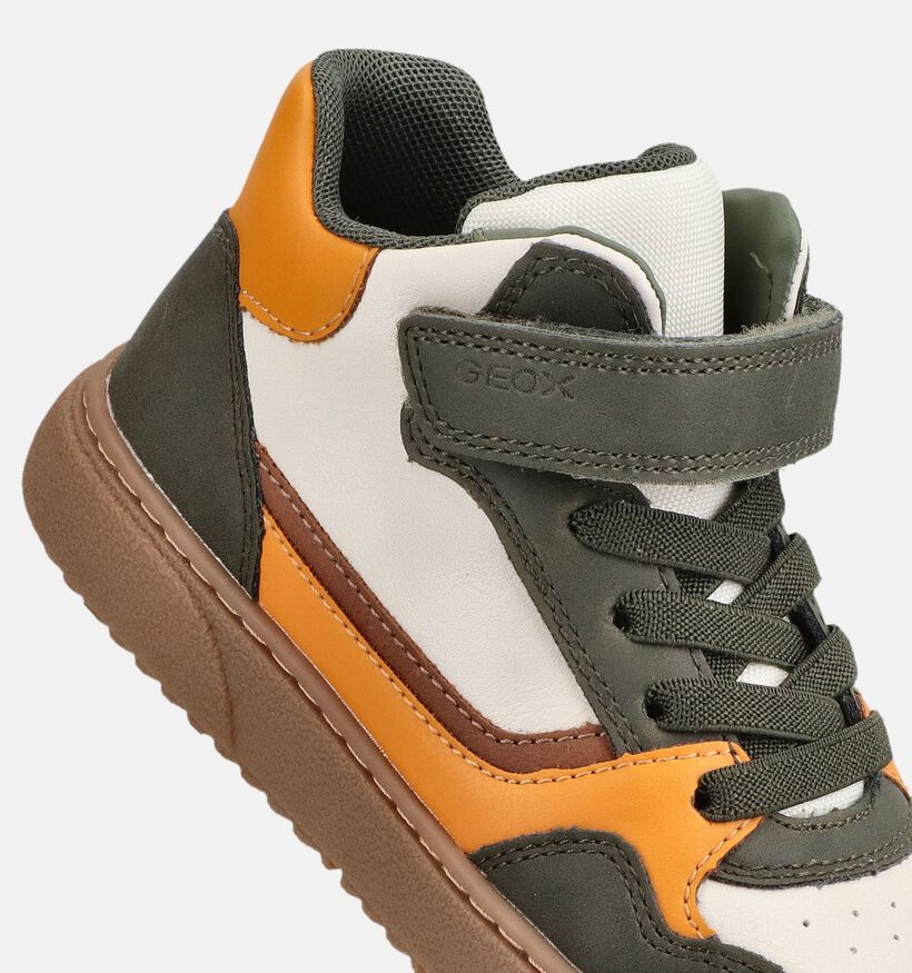 Geox Theleven Boy Kaki groene Sneakers met Velcro voor jongens (376277) - geschikt voor steunzolen