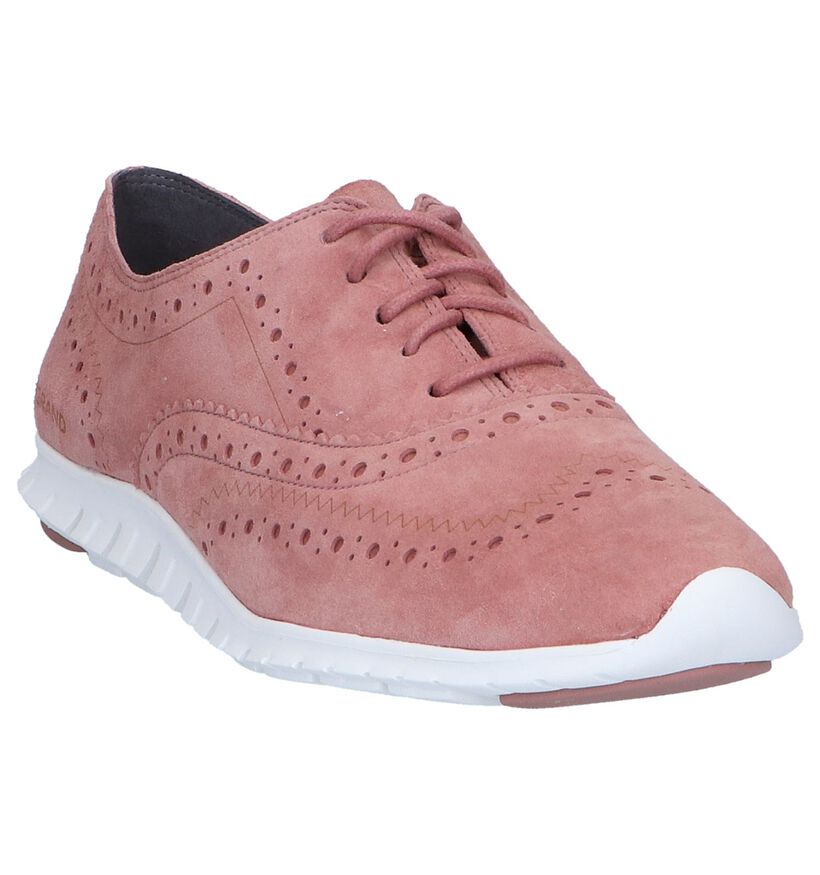 Grijze Oxford Veterschoenen Cole Haan Zerogrand in daim (240405)