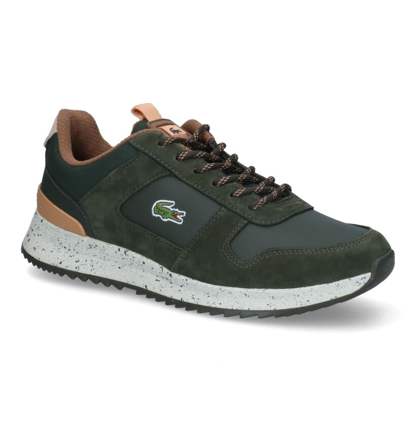 Lacoste Joggeur Baskets en Khaki en cuir (313488)