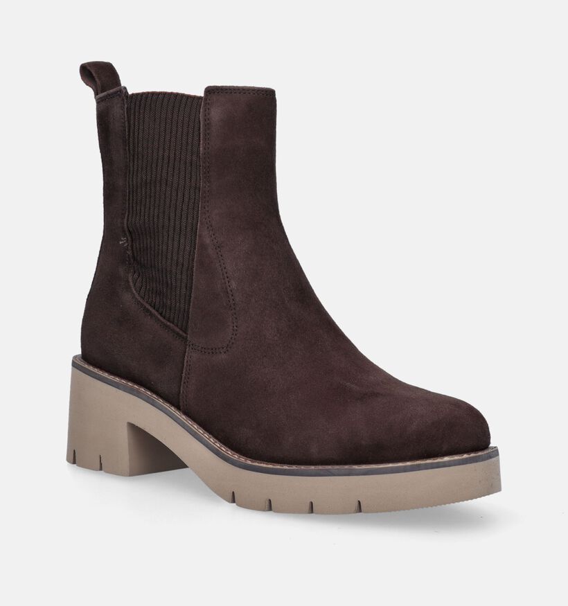 Tamaris Bottines Chelsea en Brun fonc&eacute; pour femmes (346609)