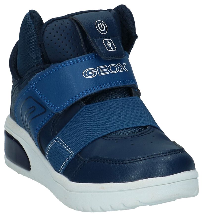 Geox Blauwe Hoge Sneakers met Lichtjes in kunstleer (223182)