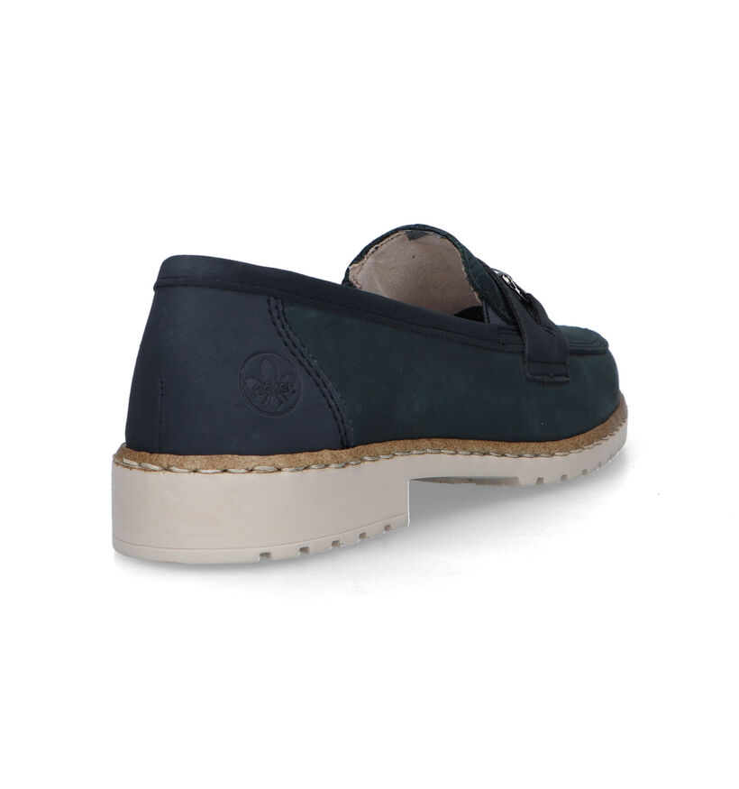 Rieker Blauwe Loafers in daim (320223)