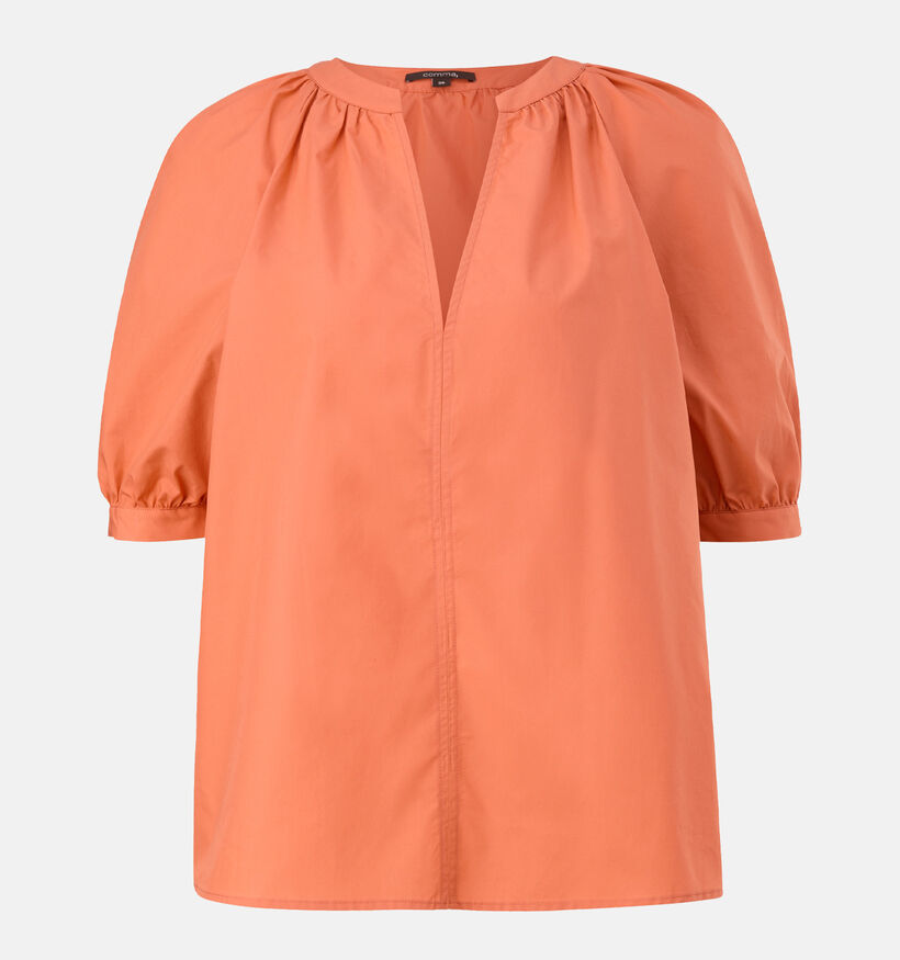 comma Blouse avec manches bouffantes en Orange pour femmes (327387)