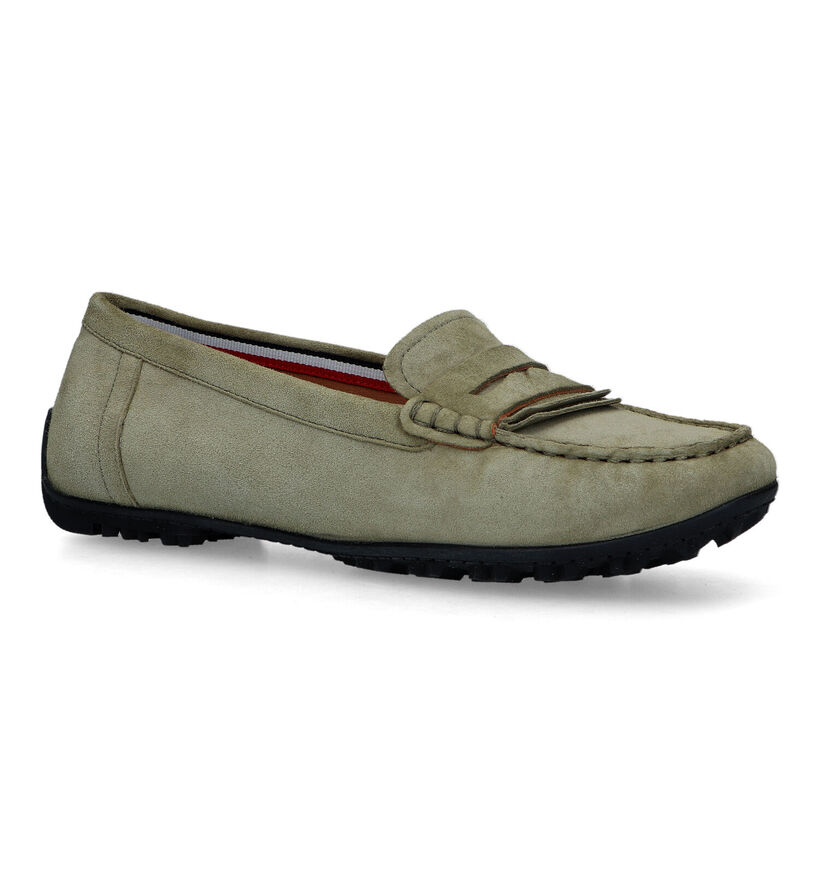 Geox Kosmopolis Grip Mocassins en Vert kaki pour femmes (326670) - pour semelles orthopédiques