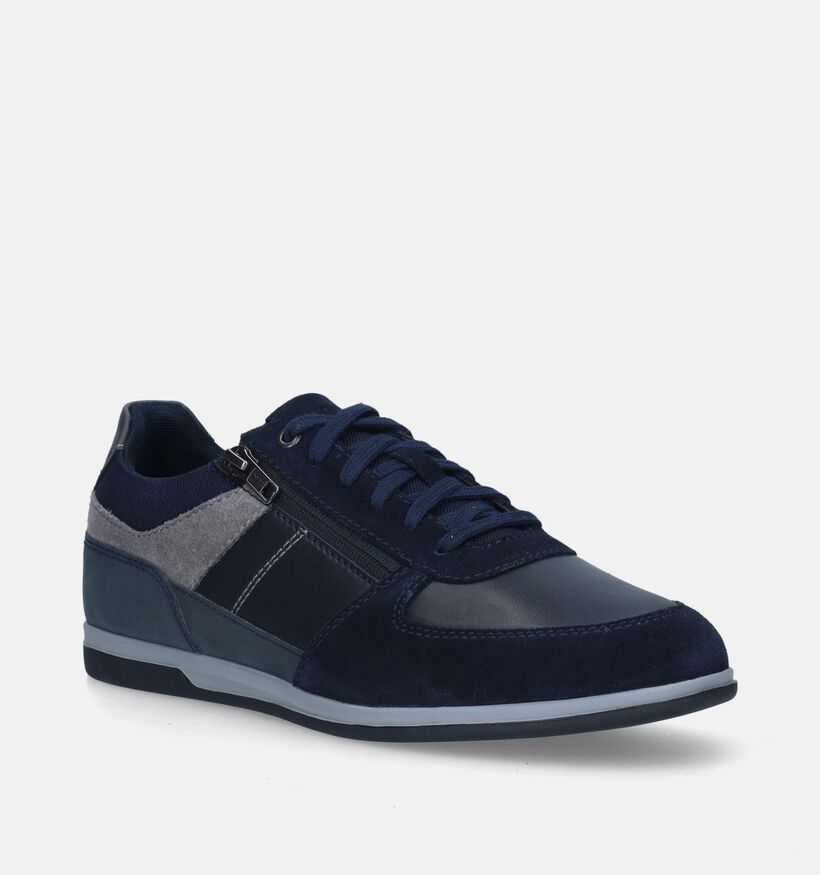 Geox Renan Blauwe Veterschoenen voor heren (344326) - geschikt voor steunzolen