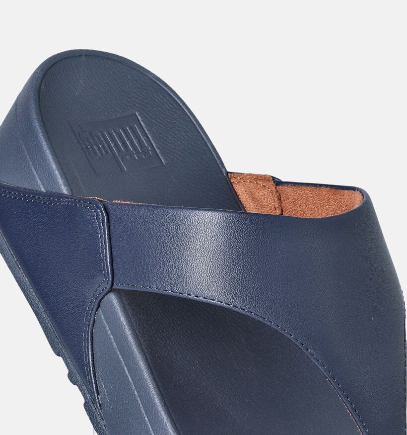 FitFlop Lulu Leather Toepost Blauwe Teenslippers voor dames (353820)