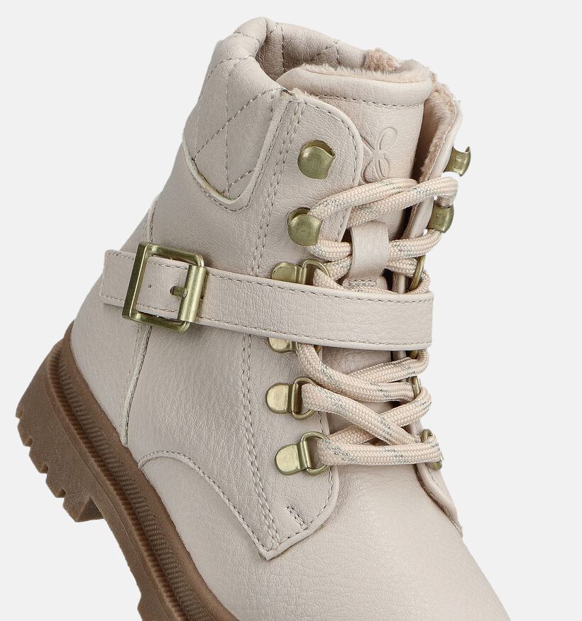 Milo & Mila Ecru Veterboots voor meisjes (362932) - geschikt voor steunzolen