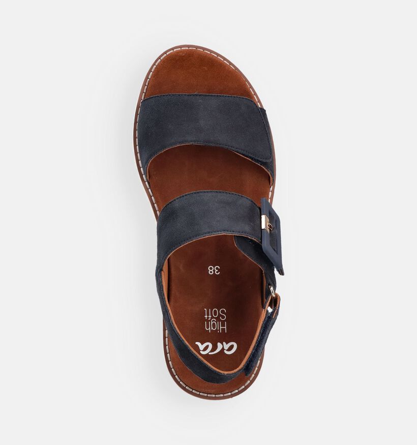 Ara Kent Sport S Sandales plates en Bleu fonc&eacute; pour femmes (370839)