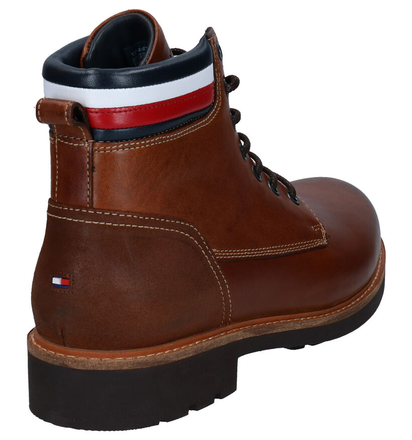 Tommy Hilfiger Corporate Leather Cognac Boots in leer (279970)