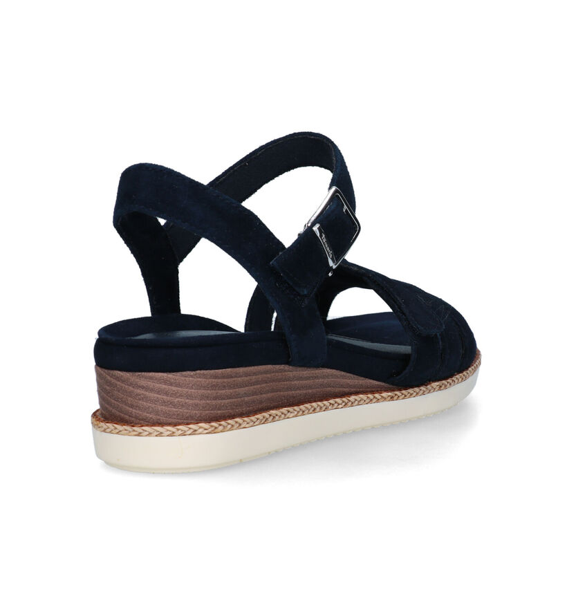 Tamaris Relax Fit Blauwe Sandalen met sleehak voor dames (334262)