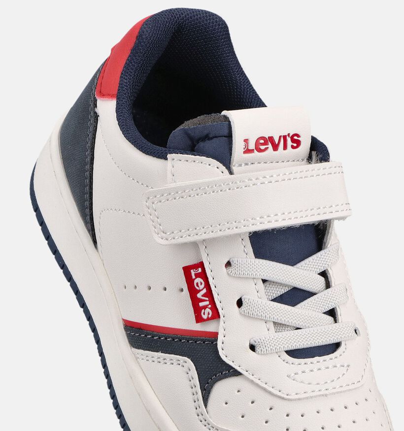 Levi's Aiden Witte/Donkerblauwe Sneakers voor jongens, meisjes (371198) - geschikt voor steunzolen