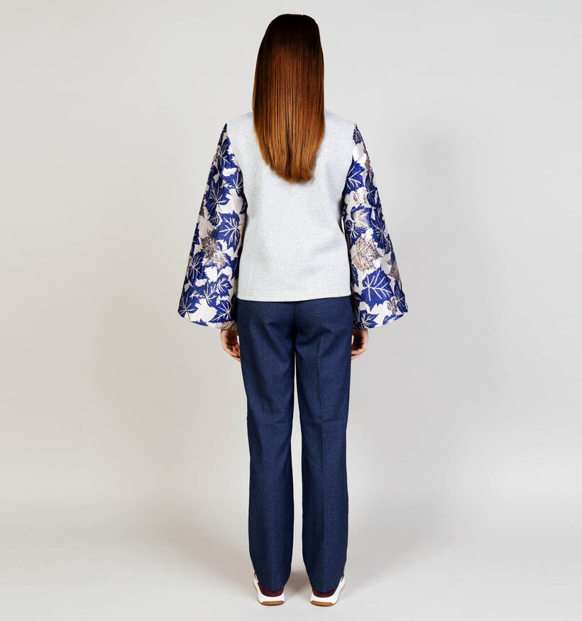 JDY Violet Grijze Sweater met Jacquard Mouwen voor dames (369181)