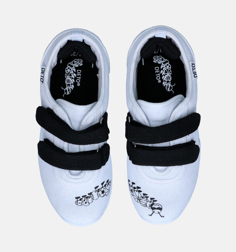 Deto Witte Turnpantoffels met Velcro voor jongens (310452) - geschikt voor steunzolen
