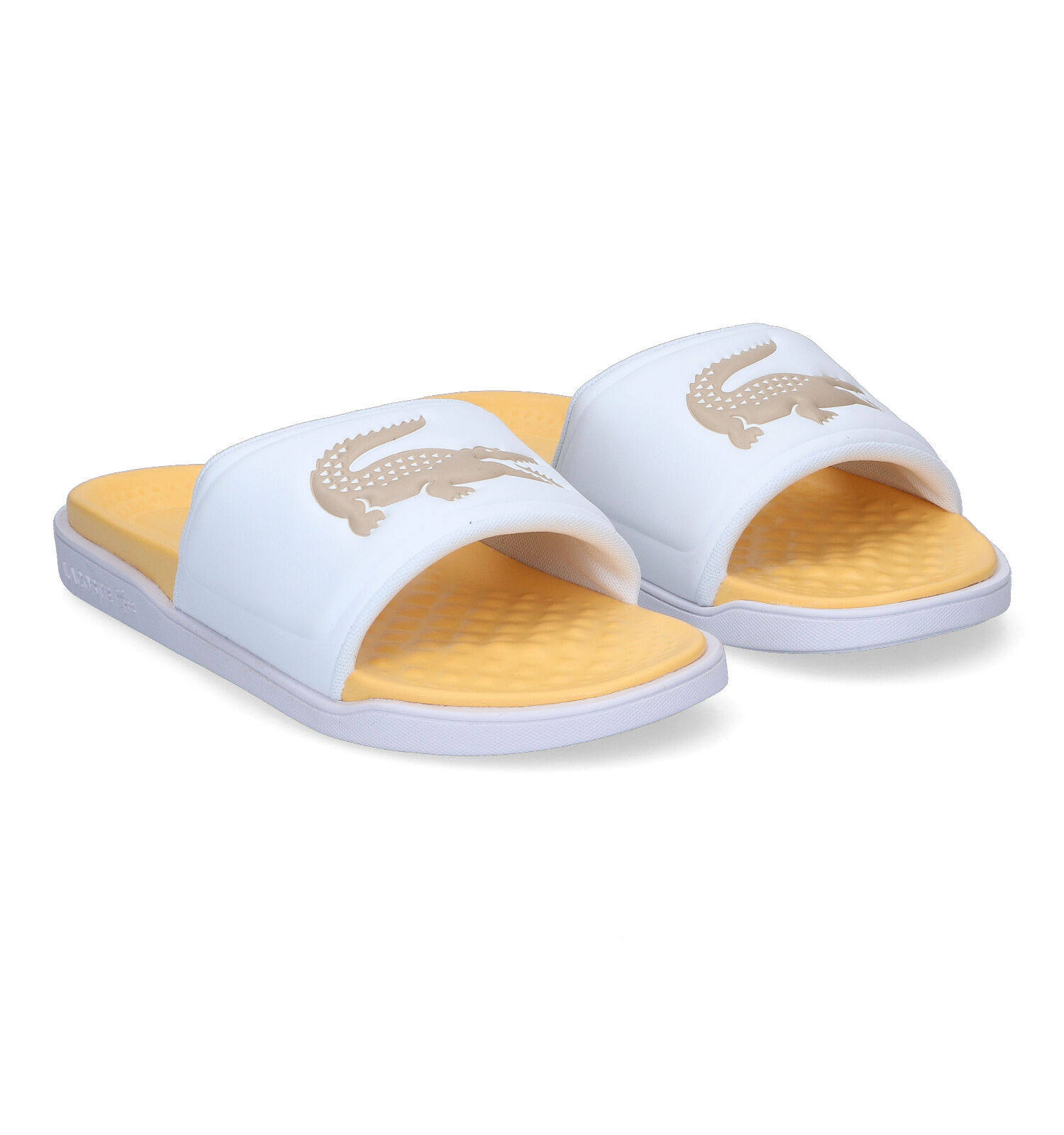 Lacoste Croco Dualiste Ecru Badslippers Dames Slippers Online