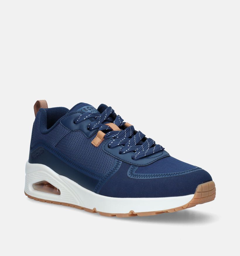 Skechers Uno Layover Blauwe Sneakers voor heren (341773)