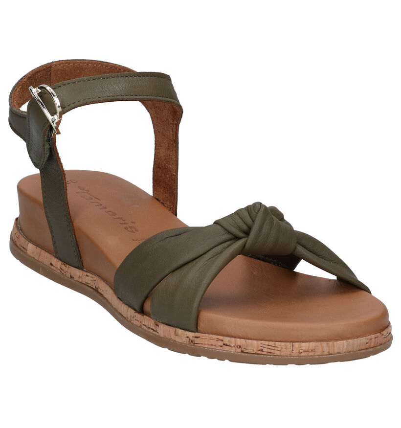 Tamaris Touch it Kaki Sandalen in leer (291671)