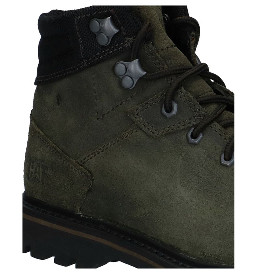 Caterpillar Bottines en Vert olive en daim (225469)