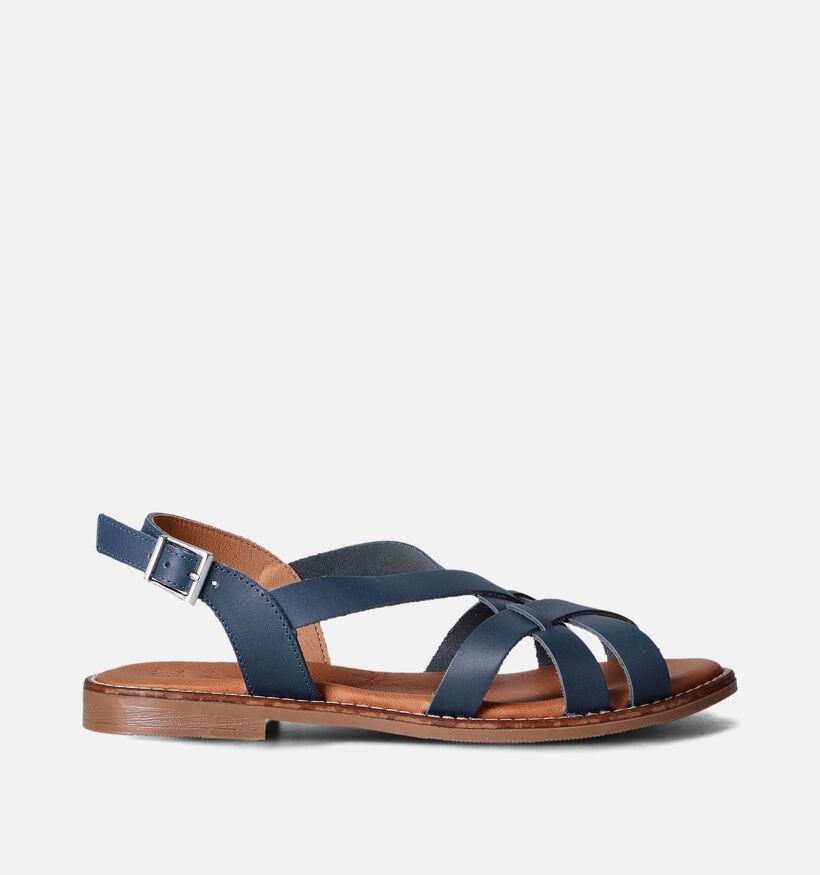 Oh My Sandals Sandales plates en Bleu pour femmes (357761)