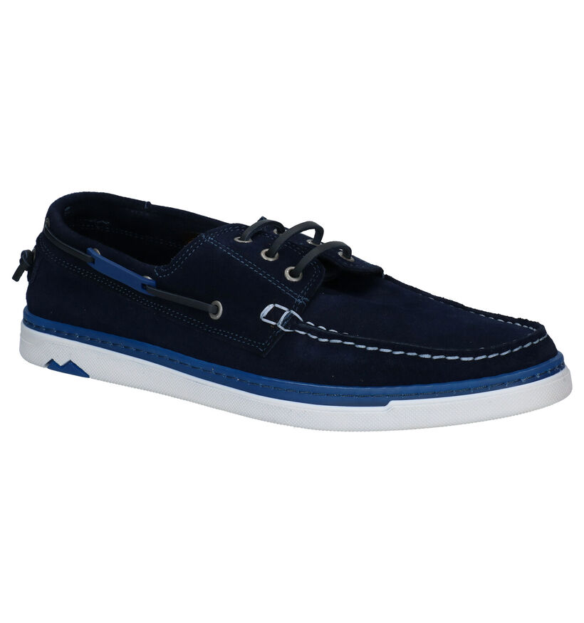 Via Borgo Alonso Chaussure bateau en Bleu en daim (292959)