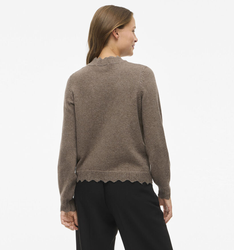 Vila Vinikolina O-Neck Donkerbruine Pull voor dames (361325)