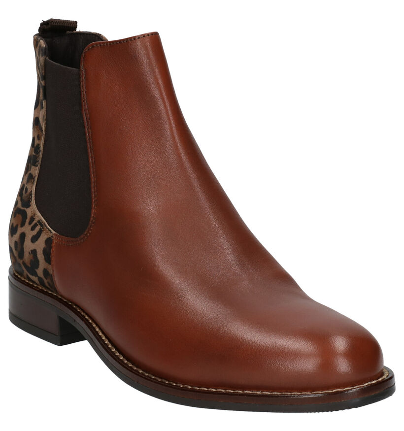 Gosh Bottines plates en Cognac en cuir (277841)