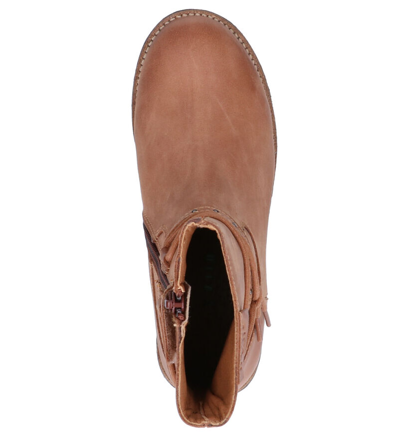 Milo & Mila Cognac Korte Laarzen in nubuck (261276)