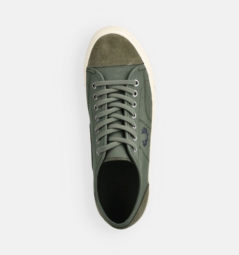 Fred Perry Hughes Canvas Suede Chaussures &agrave; lacets en Vert pour hommes (375102)