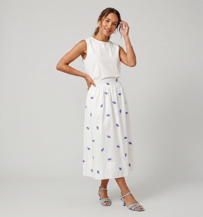 Desires Perla Jupe mi-longue en Blanc pour femmes (374250)