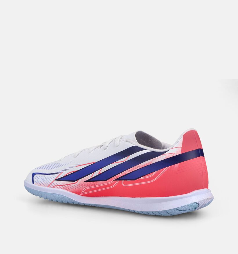 adidas F50 Hyperfast Club Indoor Witte/Paarse Voetbalschoene voor jongens, meisjes (375557) - geschikt voor steunzolen