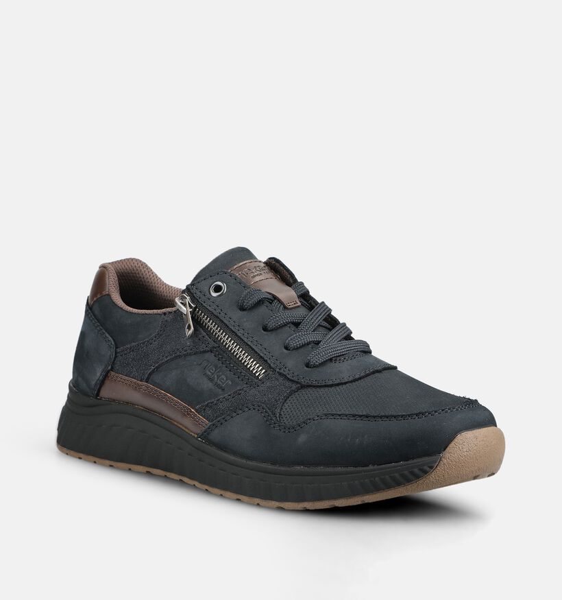 Rieker Donkerblauwe Schoenen met Veter en Rits voor heren (376509) - geschikt voor steunzolen