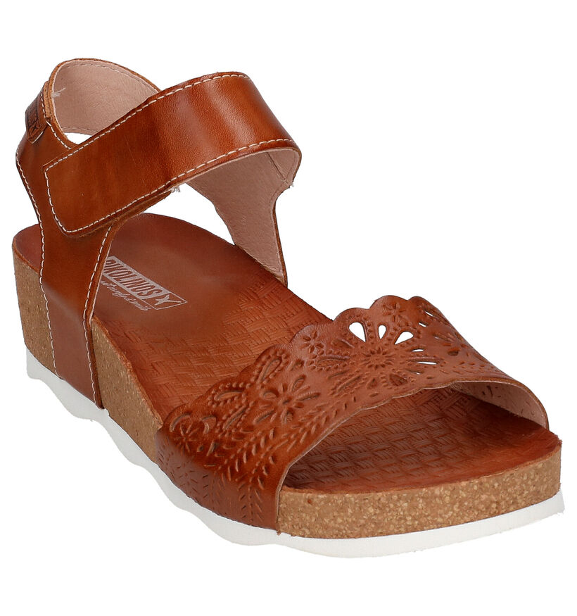 Pikolinos Mahon Cognac Sandalen in leer (289254)