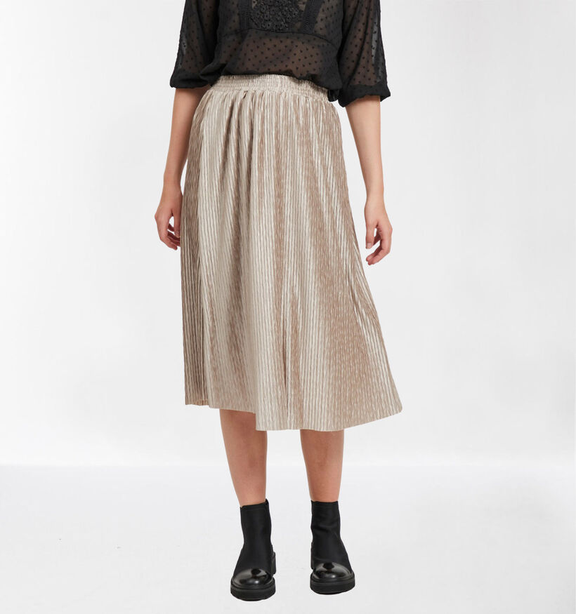 Vila Metallic Beige Midirok (284086)