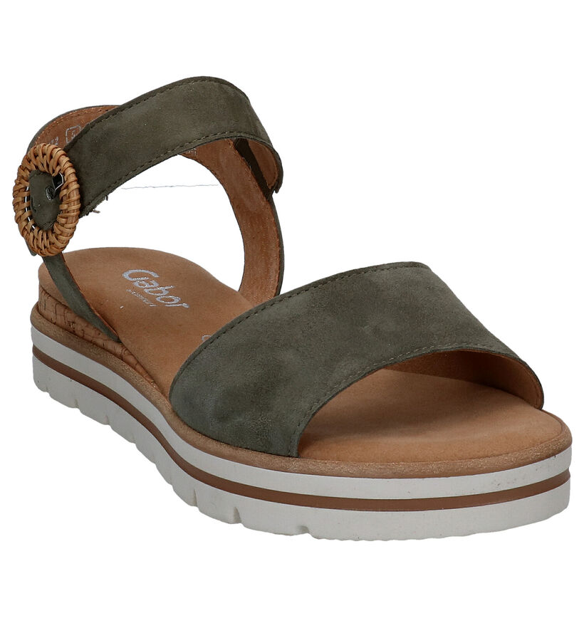 Gabor Comfort Sandales en Vert en nubuck (289671)