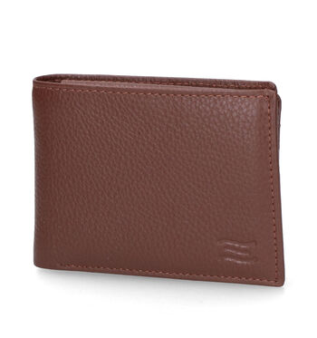 Crinkles Portemonnees Zwart/Cognac/Bruin