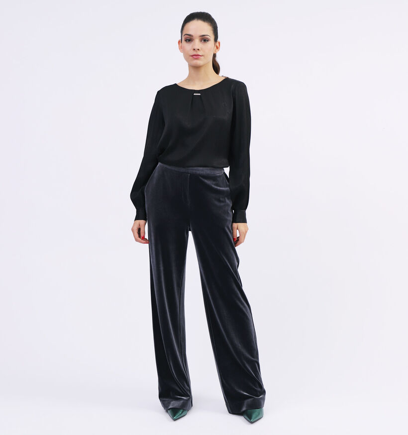 comma Grijze Glans Fluwele Broek (326497)