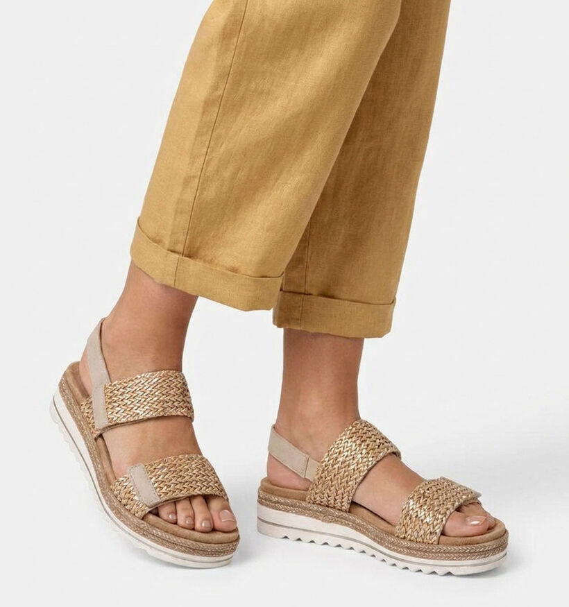 Remonte Beige/Gouden Sandalen voor Steunzolen voor dames (370471) - geschikt voor steunzolen