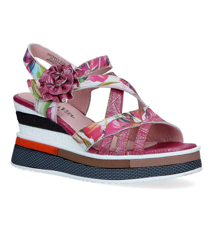 Laura Vita Dacddyo Fuchsia Sandalen met sleehak voor dames (324717)