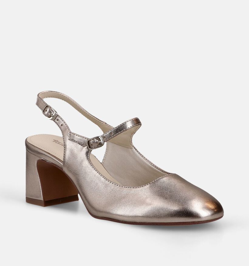 Tamaris Escarpins slingback en Or pour femmes (367693)