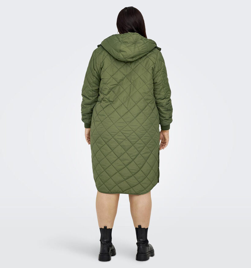 ONLY Carmakoma Newsandy Groene Lange jas voor dames (344213)