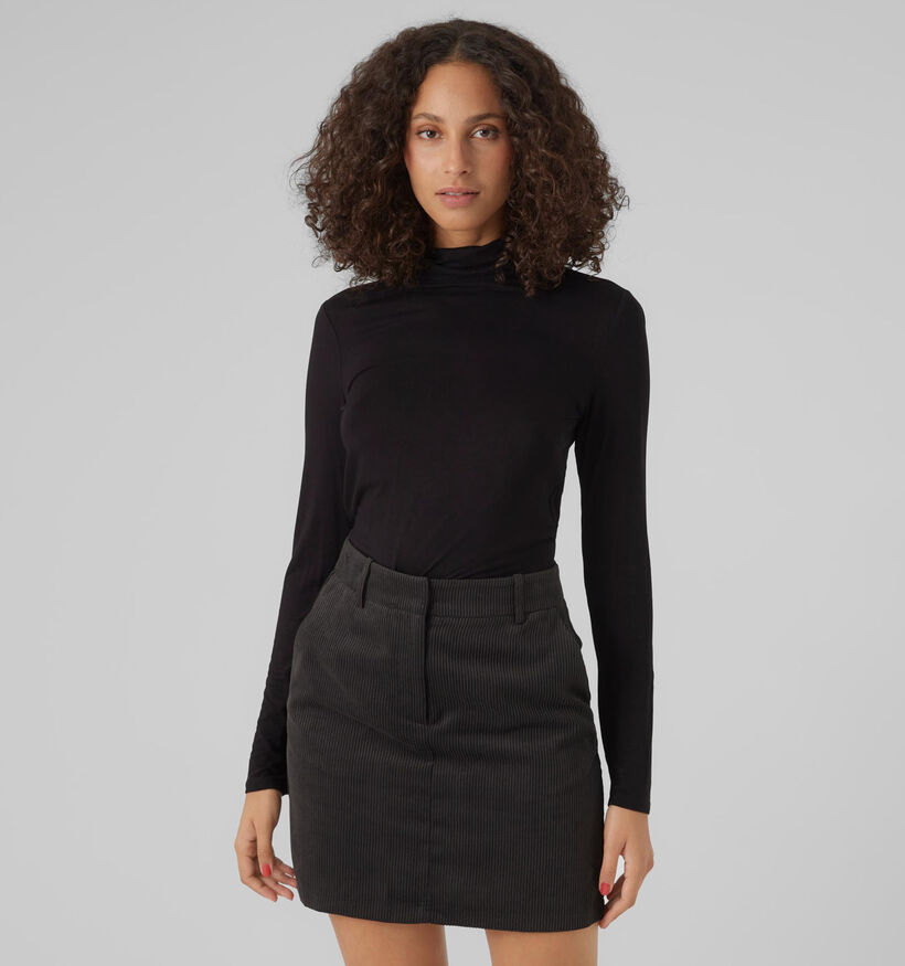 Vero Moda Alberte Zwart T-shirt met rolkraag voor dames (330916)