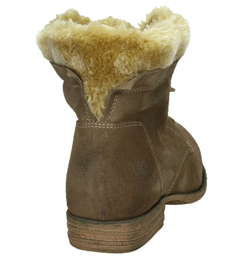 Post Xchange Taupe Bottines met Pelsje in faux fur (196065)