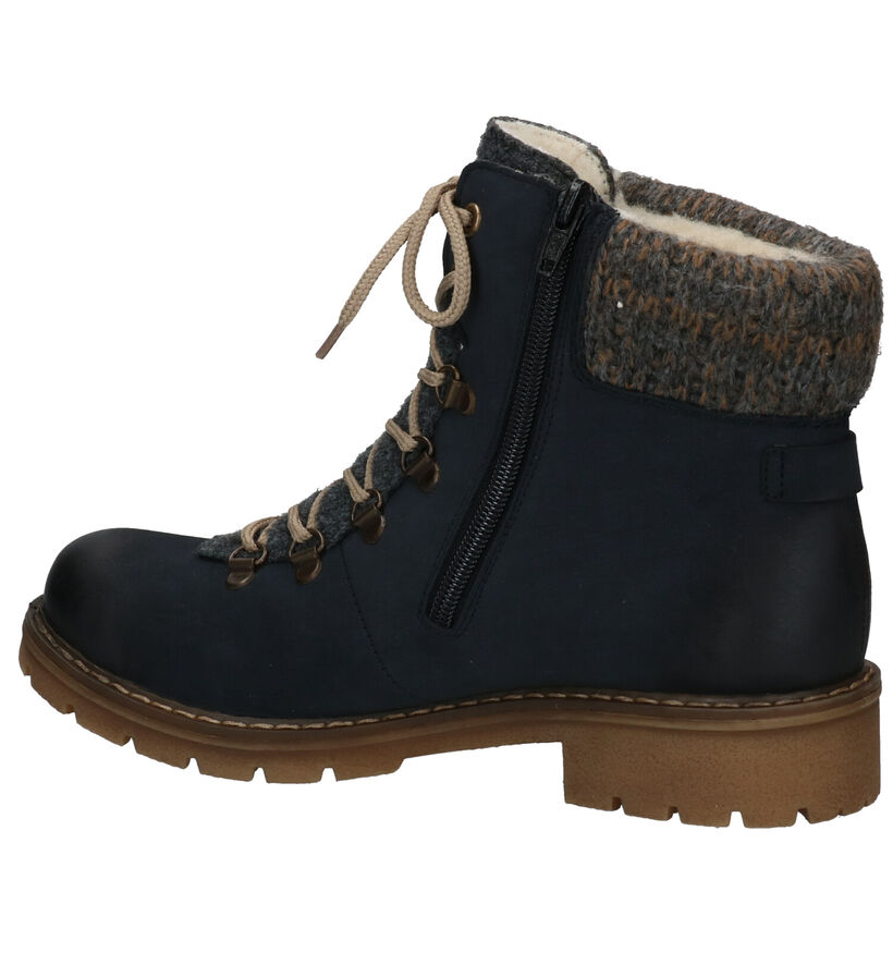 Rieker Boots à lacets en Bleu foncé pour femmes (331612) - pour semelles orthopédiques