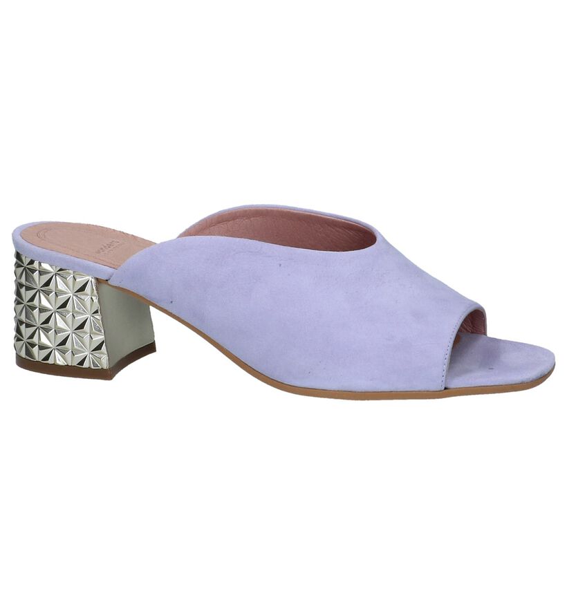 Wonders Nu-pieds à talons en Violet clair en daim (235718)