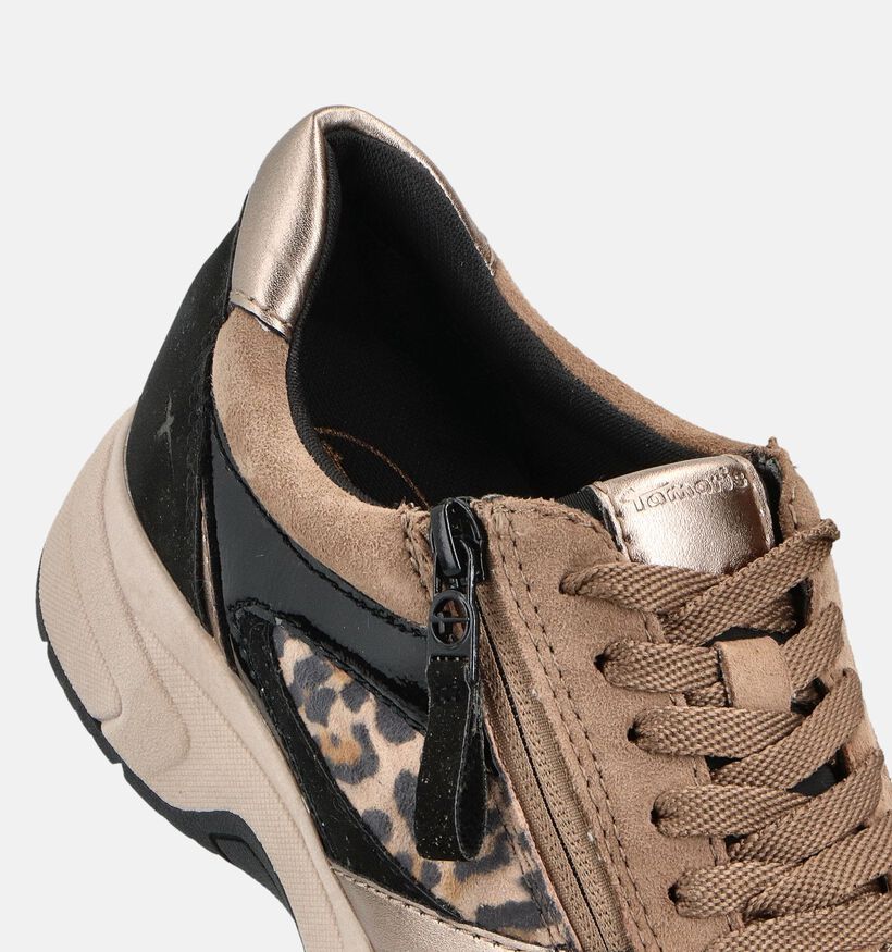 Tamaris Comfort Bruine/Zwarte Sneakers voor dames (360416) - geschikt voor steunzolen
