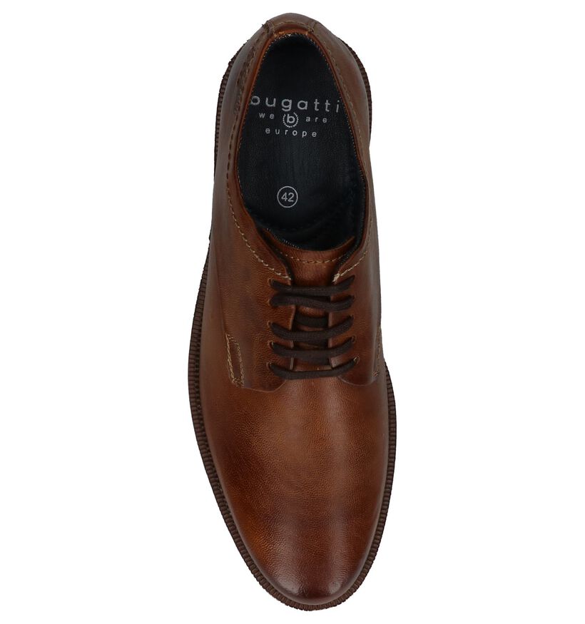 Veterschoenen Cognac Bugatti in leer (222546)