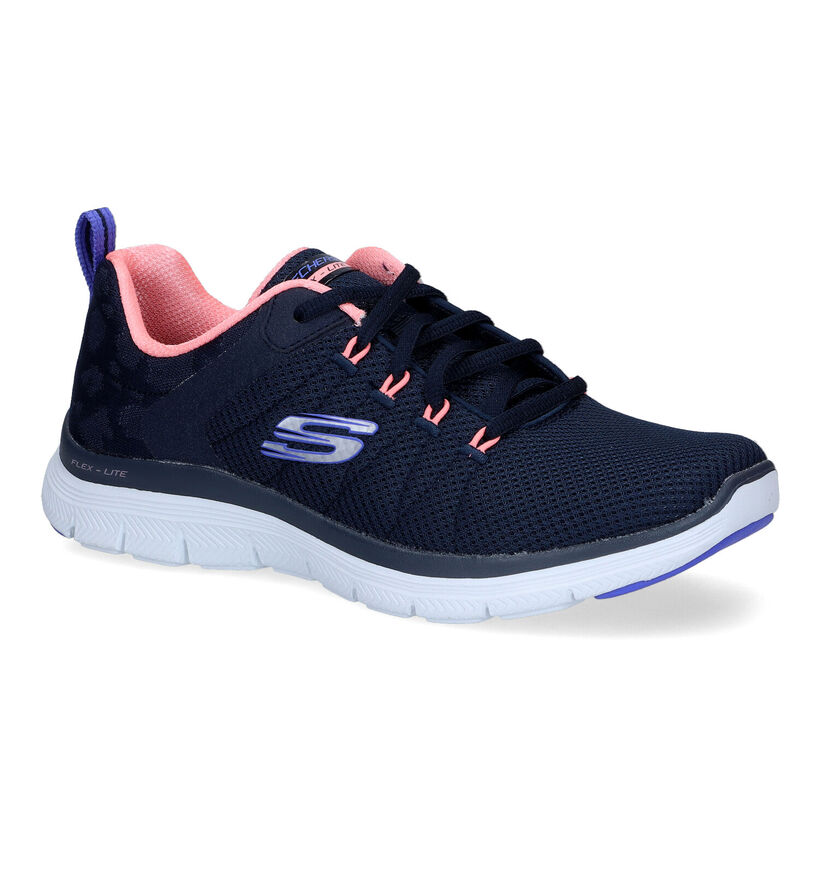 Skechers Flex Appeal 4.0 Elegant Way Blauwe Sneakers in stof (305501)