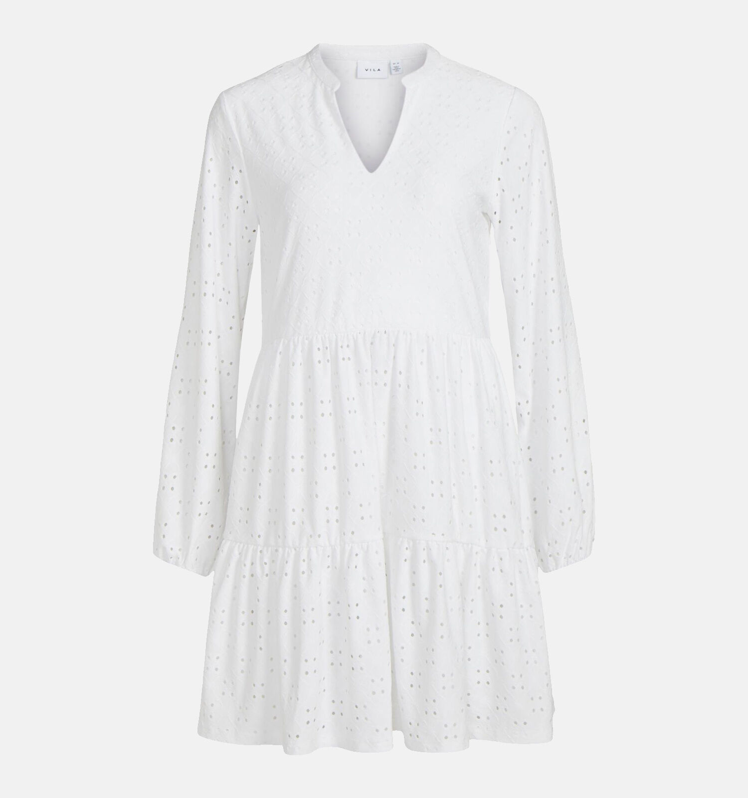 Vila Kawa Witte Geborduurde Jurk Dames Kleedjes Online op TORFS.BE