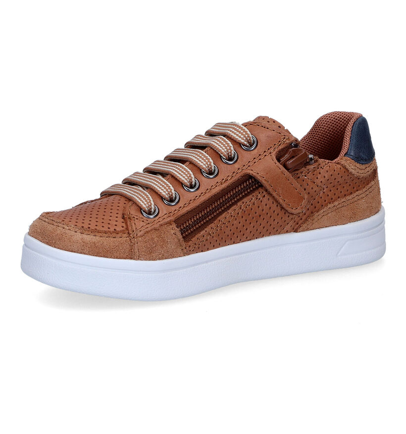 Geox Djrock Cognac Veterschoenen voor jongens (308446)